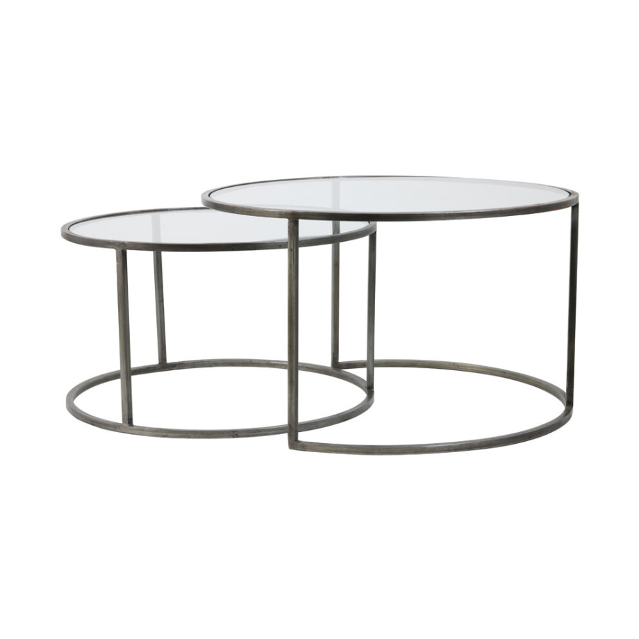 Light & Living Salontafel 'Duarte' Set van 2 stuks, kleur Vintage Zilver afbeelding 1