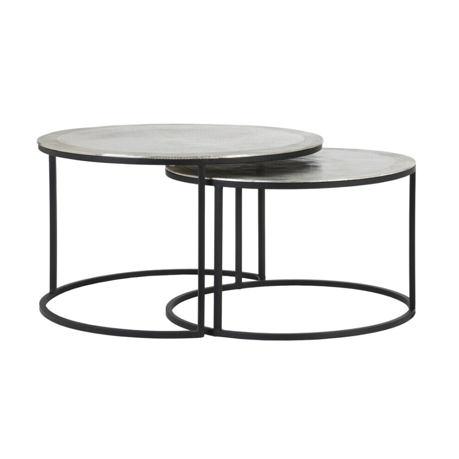 Light & Living Salontafel 'Talca' Set van 2 stuks, 67/75cm, kleur Nikkel Light & Living Salontafel 'Talca' Set van 2 stuks, 67/75cm, kleur Nikkel afbeelding 1