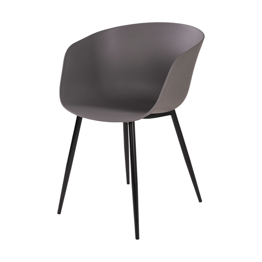 Liloe kunststof tuinstoel grijs met armleuningen afbeelding 1