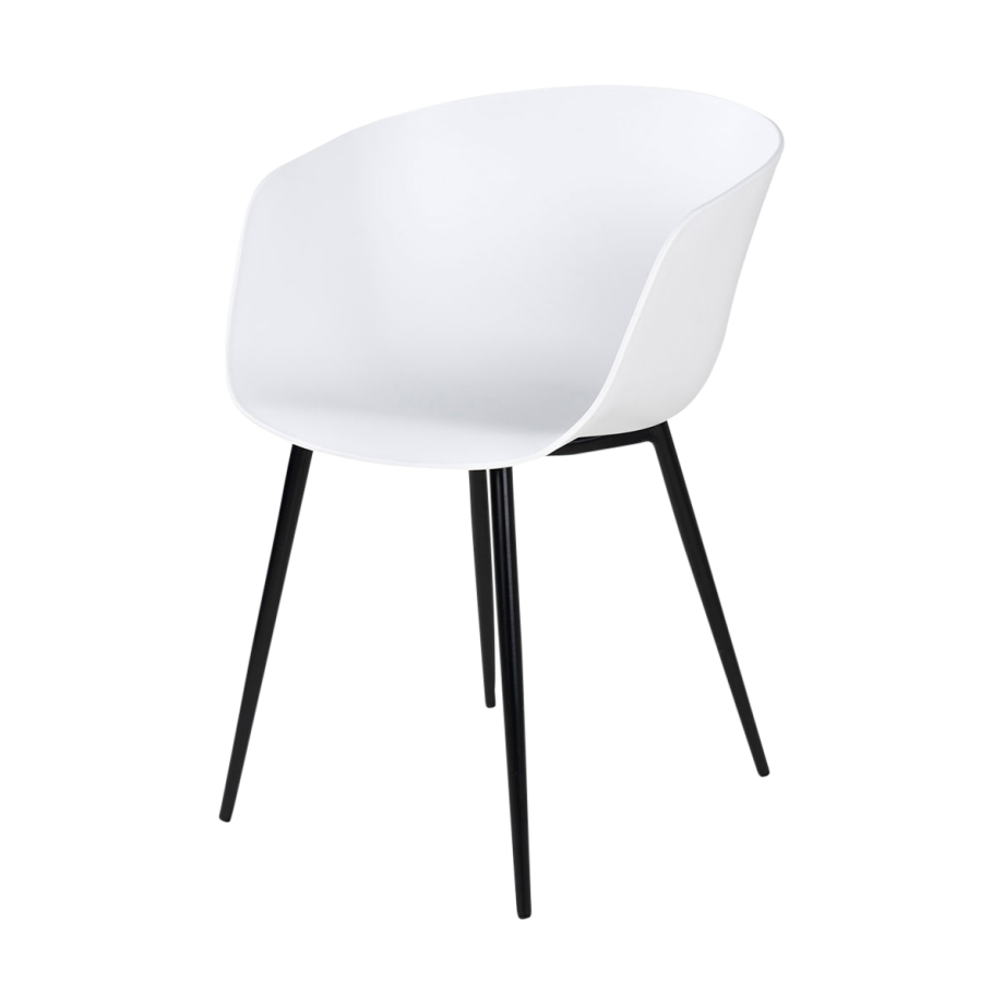 Liloe kunststof tuinstoel wit met armleuningen Liloe kunststof tuinstoel wit met armleuningen afbeelding 1