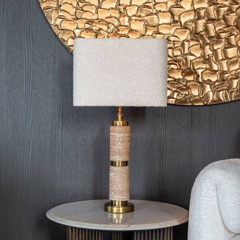 Richmond Tafellamp 'Lis' Travertin, 36cm hoog Richmond Tafellamp 'Lis' Travertin, 36cm hoog afbeelding 1