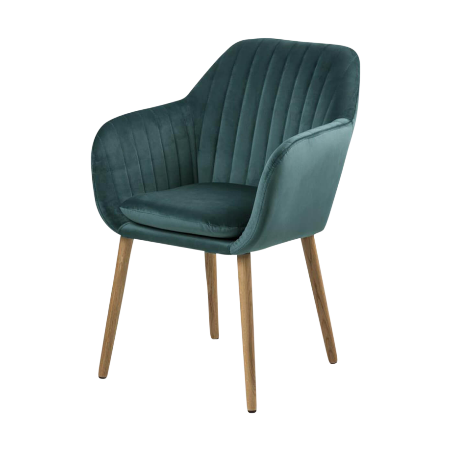 Djura velvet eetkamerstoel turquoise Djura velvet eetkamerstoel turquoise afbeelding 1