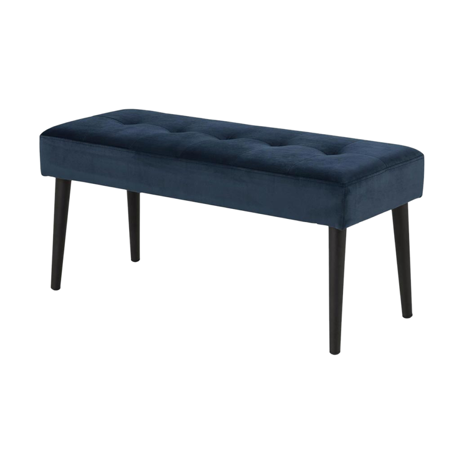 Danique velvet bankje donkerblauw - 95 x 38 cm afbeelding 1