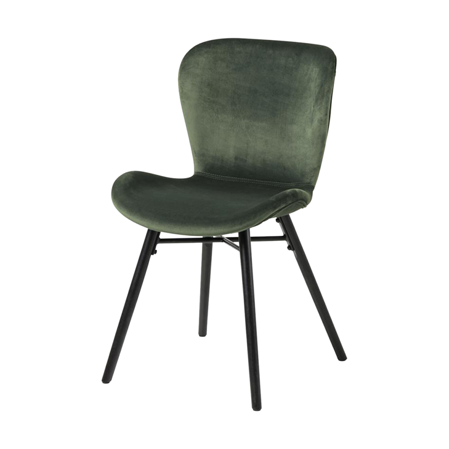 Fem velvet eetkamerstoel groen Fem velvet eetkamerstoel groen afbeelding 1