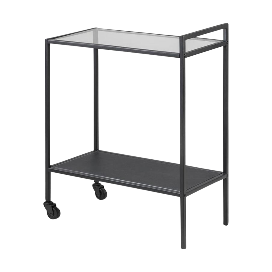 Vic houten keuken trolley zwart - 60 x 75 cm Vic houten keuken trolley zwart - 60 x 75 cm afbeelding 1