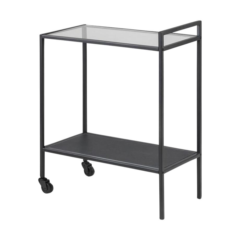 Vic houten keuken trolley zwart - 60 x 75 cm afbeelding 1