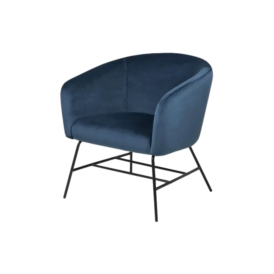 Lissy velvet fauteuil donkerblauw afbeelding 1