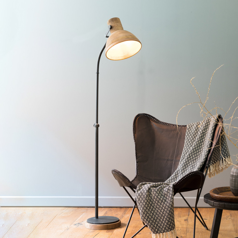 Light & Living Vloerlamp 'Imbert', donker bruin-mat zwart afbeelding 