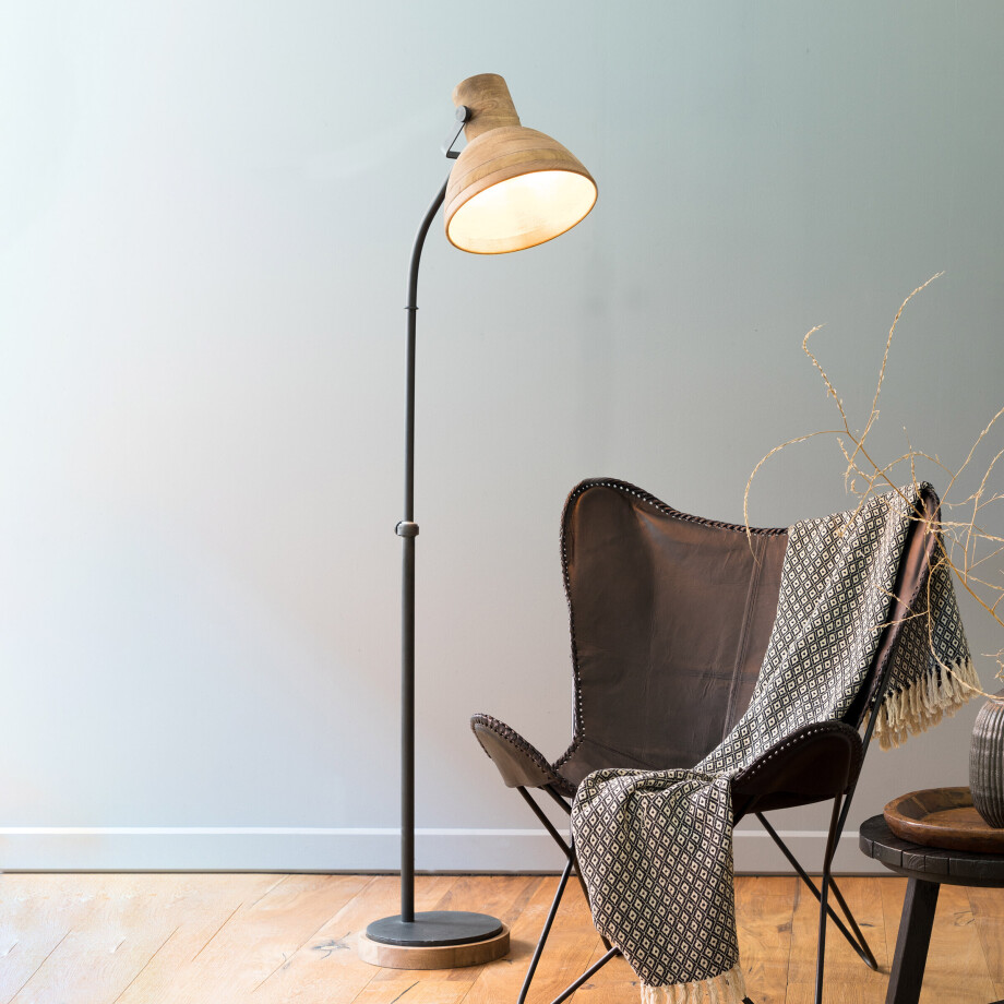 Light & Living Vloerlamp 'Imbert', donker bruin-mat zwart Light & Living Vloerlamp 'Imbert', donker bruin-mat zwart afbeelding