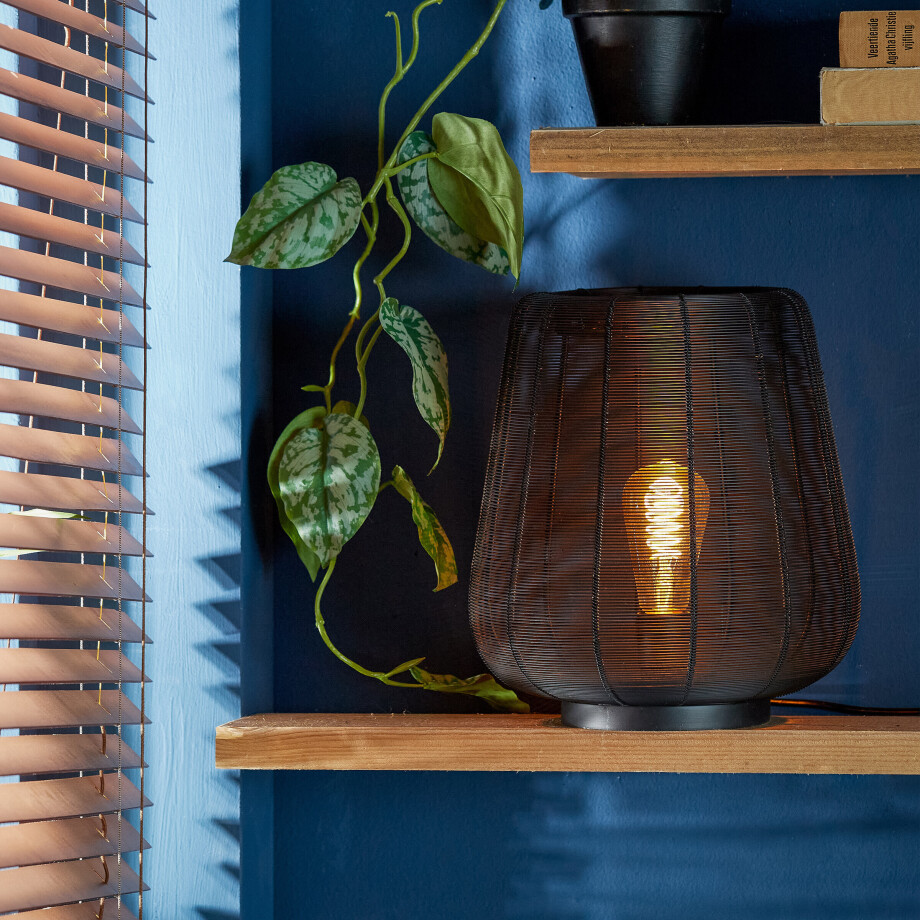 Light & Living Tafellamp 'Adeta' 29cm, mat zwart afbeelding 1