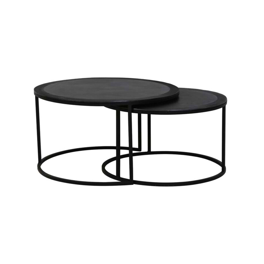 Light & Living Salontafel 'Talca' Set van 2 stuks, 67/75cm, kleur Antiek Lood afbeelding 1
