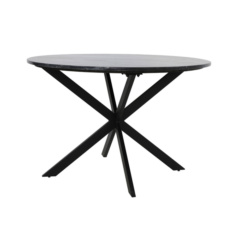 Light & Living Ronde Eettafel 'Tomochi' Ø120cm Marmer, kleur Zwart afbeelding 1