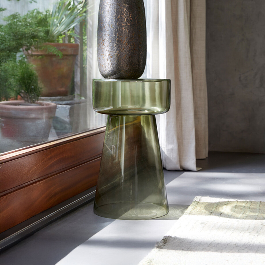 Light & Living Ronde Bijzettafel 'Dakwa' 30cm, kleur Grijs/Groen afbeelding 1