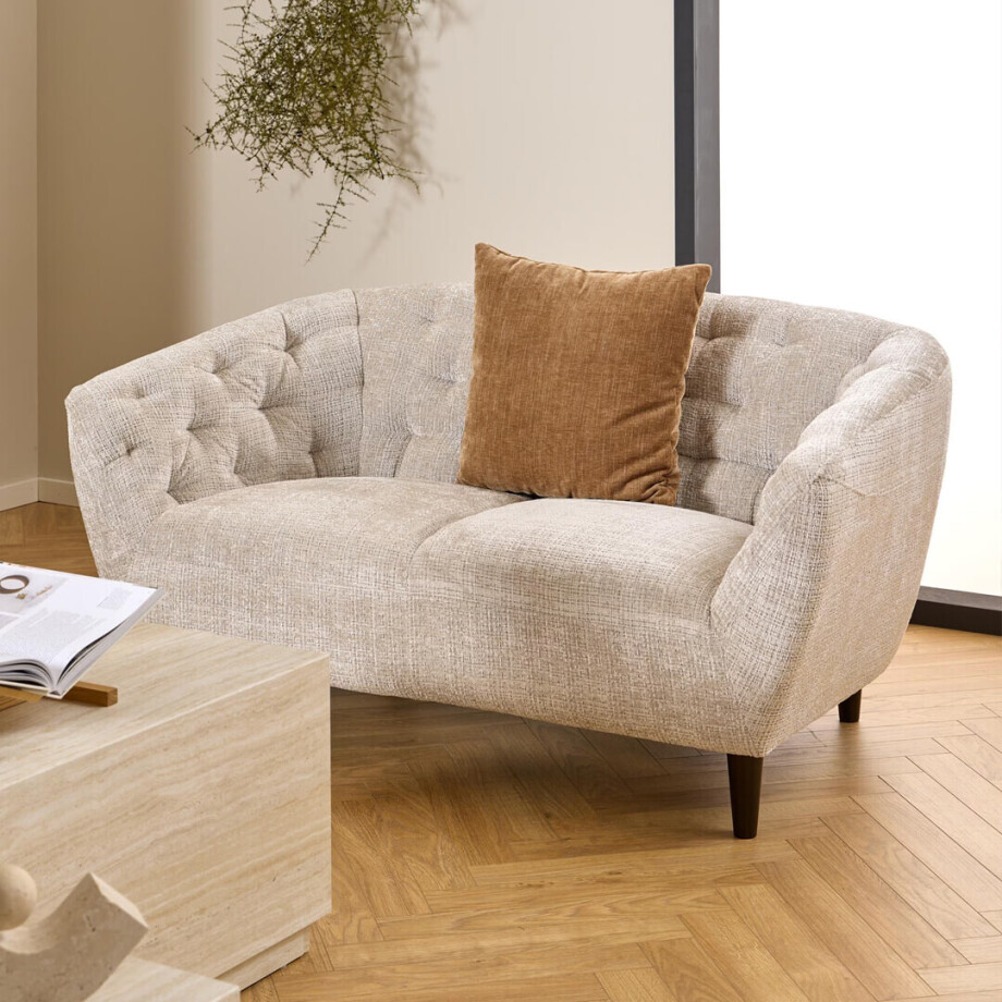 Bendt 2-zits Bank 'Loes' Chenille, kleur Beige afbeelding 1