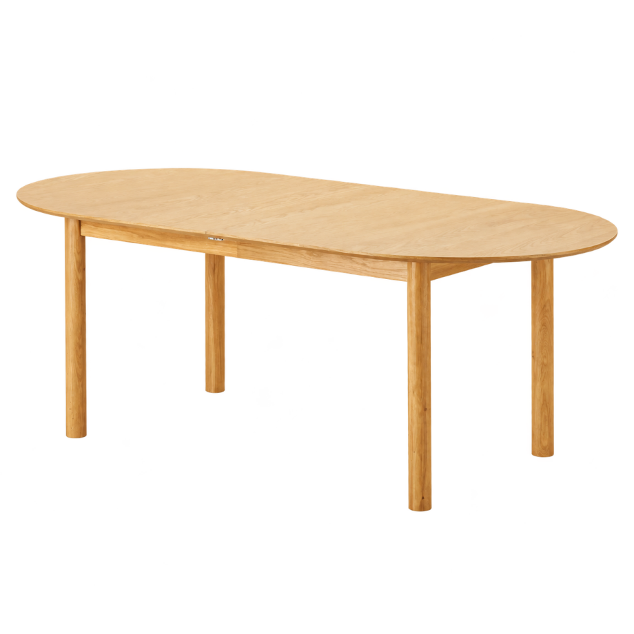 Loet uitschuifbare houten eettafel naturel - 200 tot 300cm x 100cm afbeelding 1