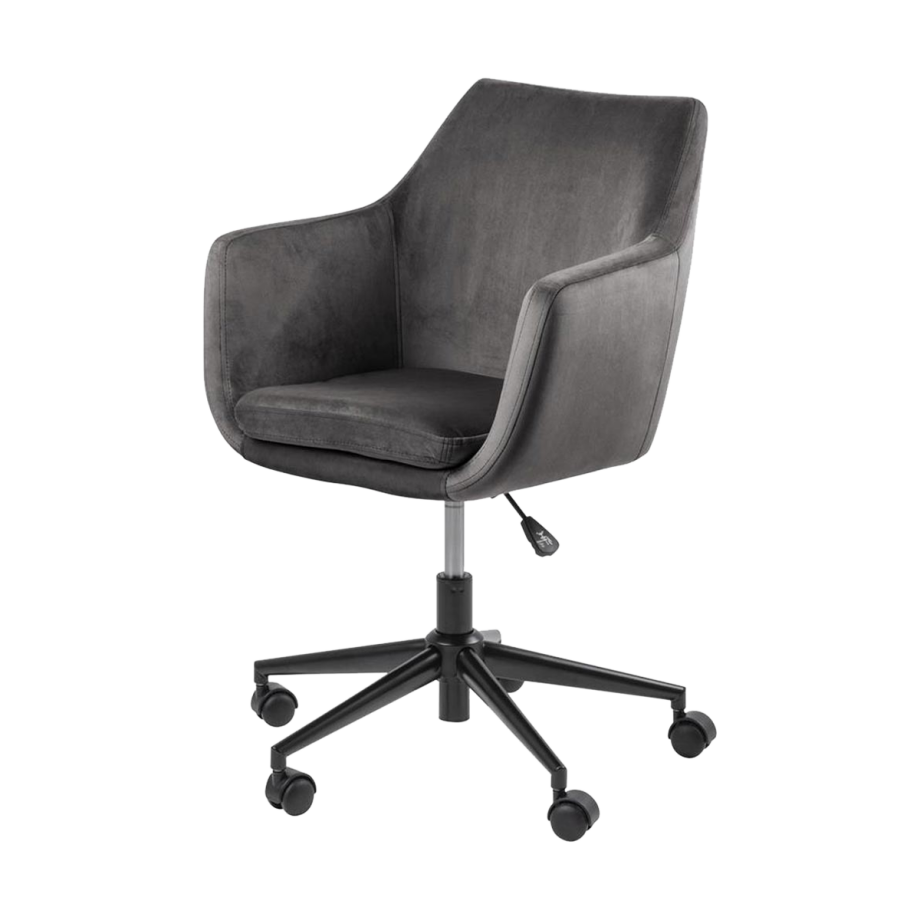 Lois velvet bureaustoel donkergrijs Lois velvet bureaustoel donkergrijs afbeelding 1