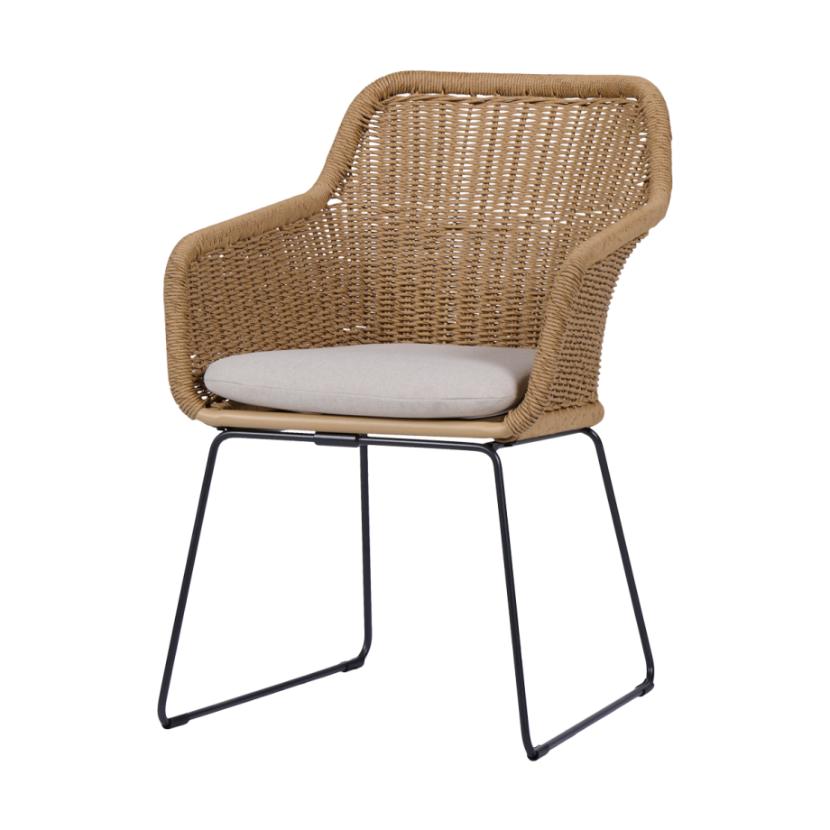 Loki Rotan tuinstoel naturel - met zitkussen Loki Rotan tuinstoel naturel - met zitkussen afbeelding 1