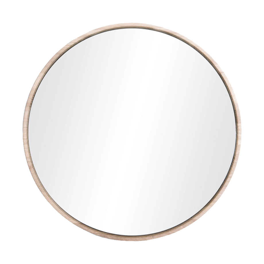 Look mirror - wandspiegel whitewash - Ø 27 cm afbeelding 1