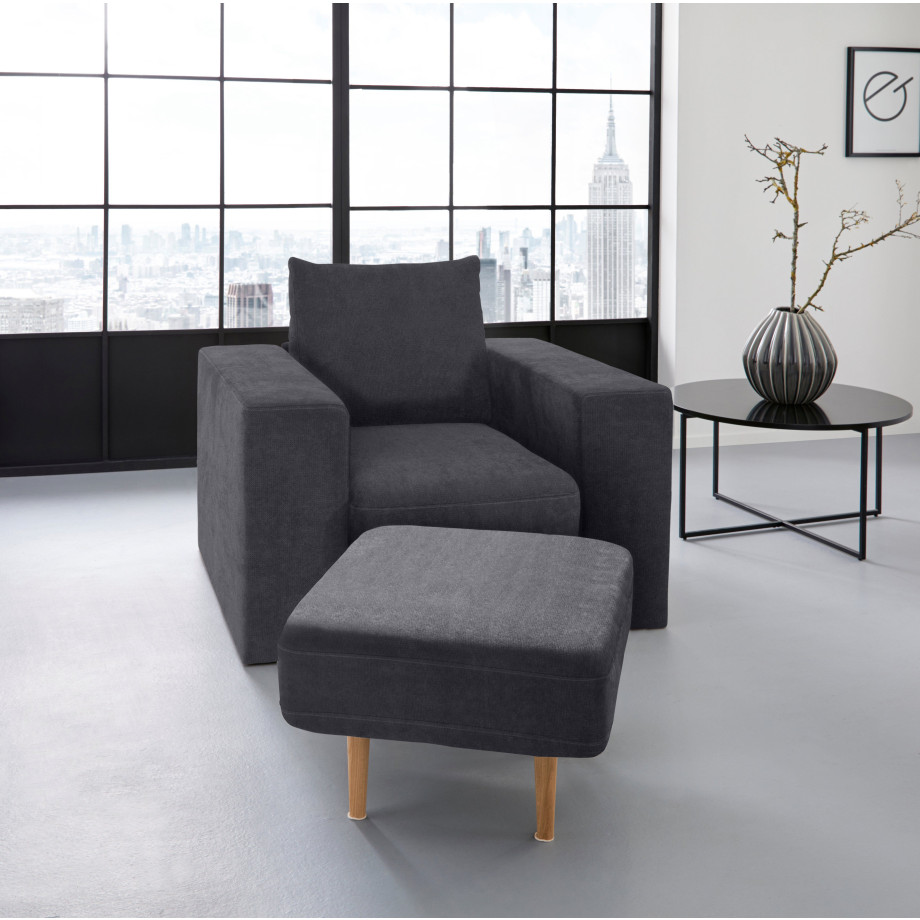 LOOKS BY WOLFGANG JOOP Fauteuil Looksv Aan te passen fauteuil: fauteuil wordt fauteuil met hocker afbeelding 1