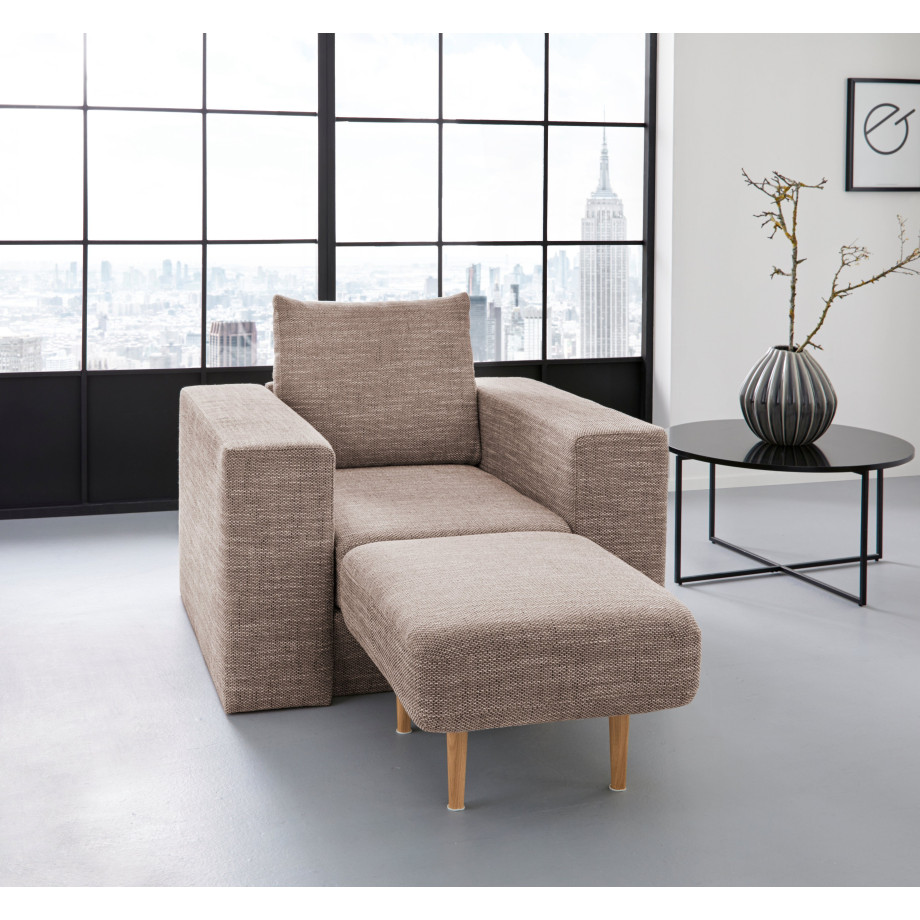 LOOKS BY WOLFGANG JOOP Fauteuil Looksv Aan te passen fauteuil: fauteuil wordt fauteuil met hocker afbeelding 1