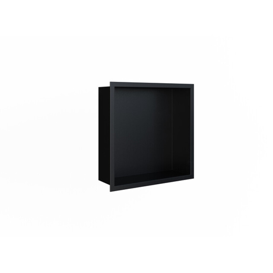 Looox BoX nis - 30X30X7cm - inbouw - met flens - zwart mat box30flmz afbeelding 1