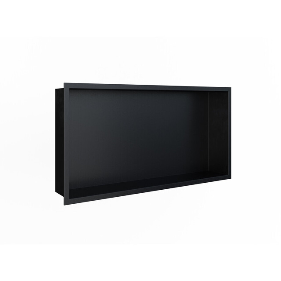 Looox BoX nis - 60X30X7cm - inbouw - met flens - zwart mat box60flmz afbeelding 1