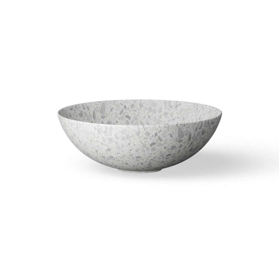 Looox Ceramic terrazzo waskom - 40x15cm - Beige wwk40tb afbeelding 1