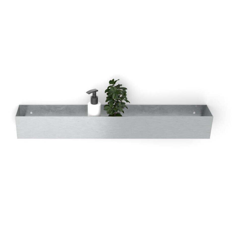 Looox Colour shelf box Special BoX rechthoek 60x10x10cm RVS geborsteld cshbox60rvs afbeelding 1