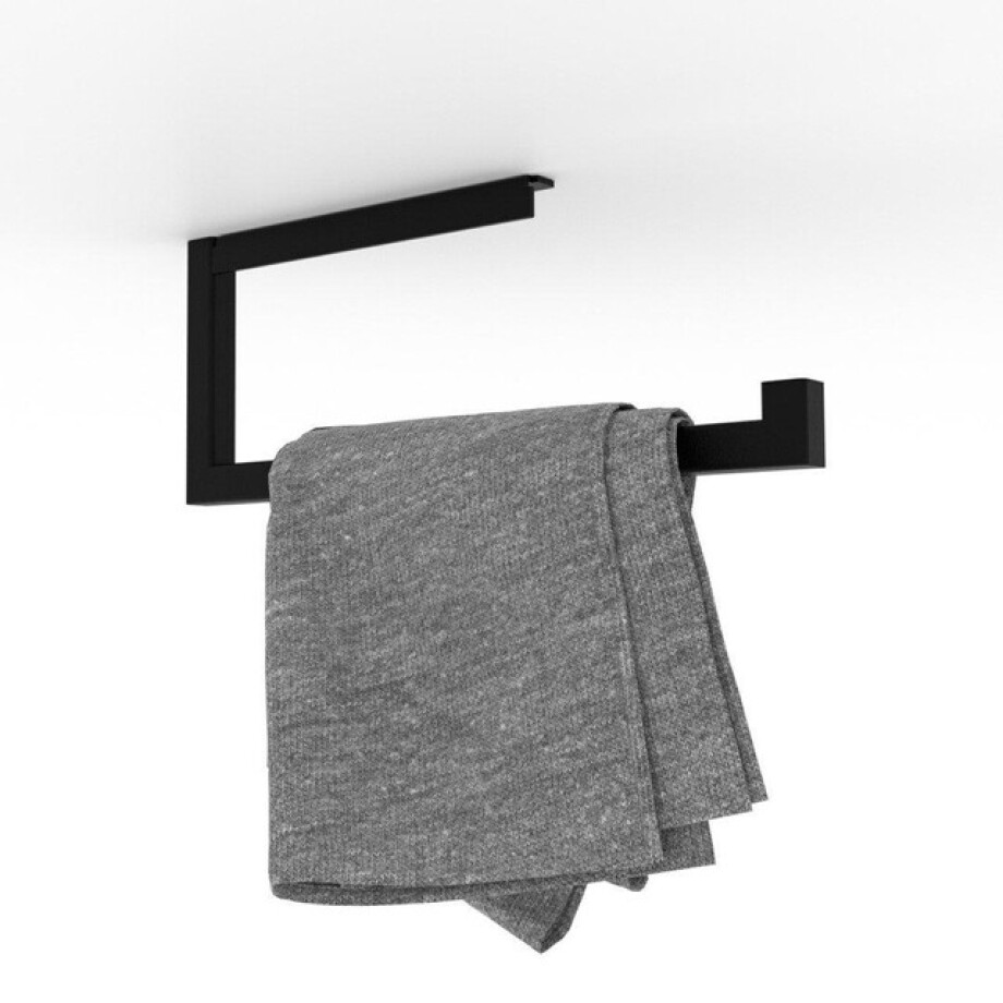 Looox Rail Handdoekhouder - 35cm - zwart mat wroll35mz afbeelding 1