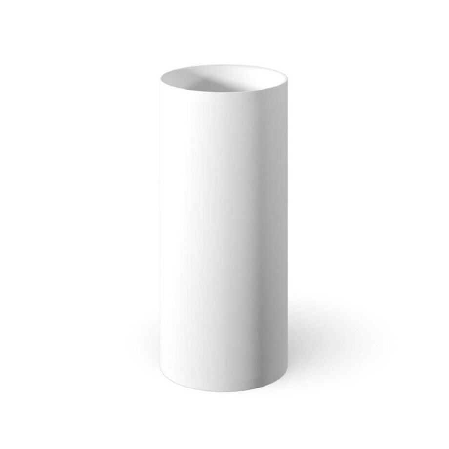 Looox wastafelzuil - 40x40x90cm - rond - vrijstaand - mineraalmarmer wit mat mproundmw Looox wastafelzuil - 40x40x90cm - rond - vrijstaand - mineraalmarmer wit mat mproundmw afbeelding 1
