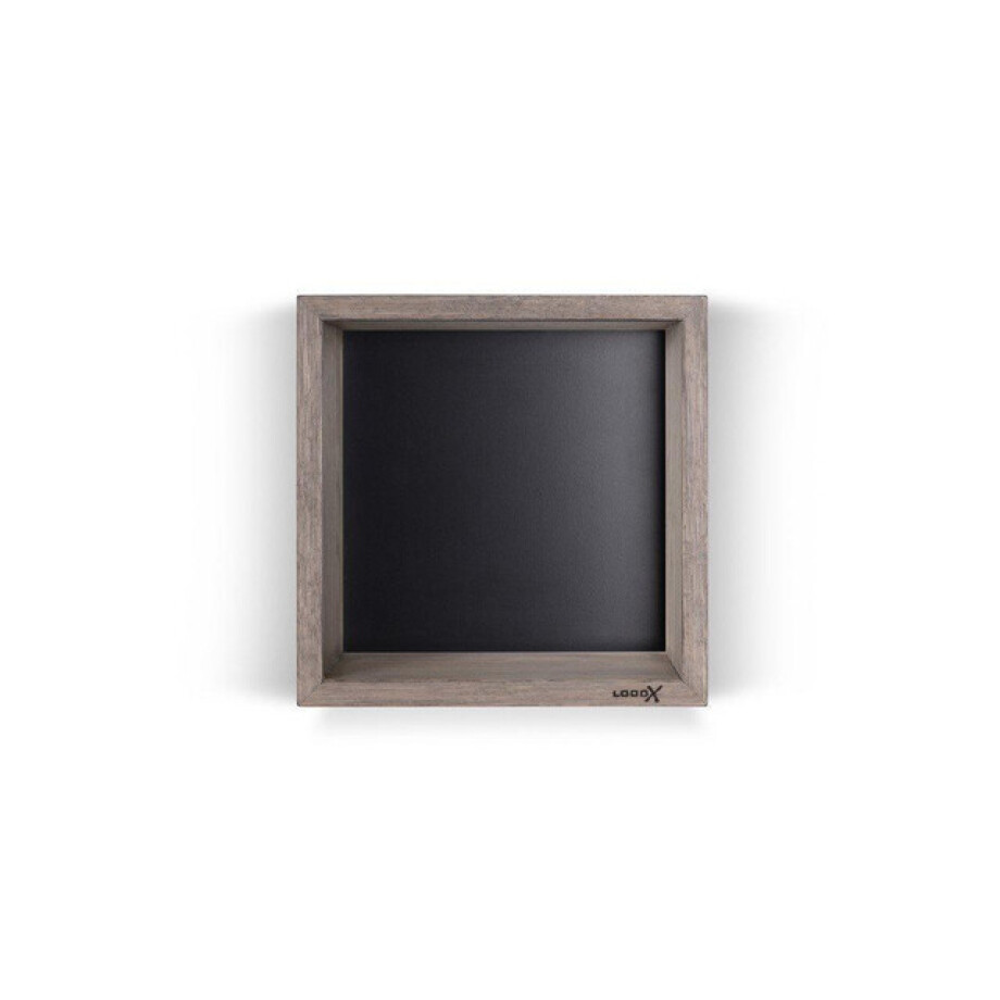 Looox Wood collection wand BoX 30x30cm met achterplaat zwart mat eiken zwart mat wbox30mz afbeelding 1