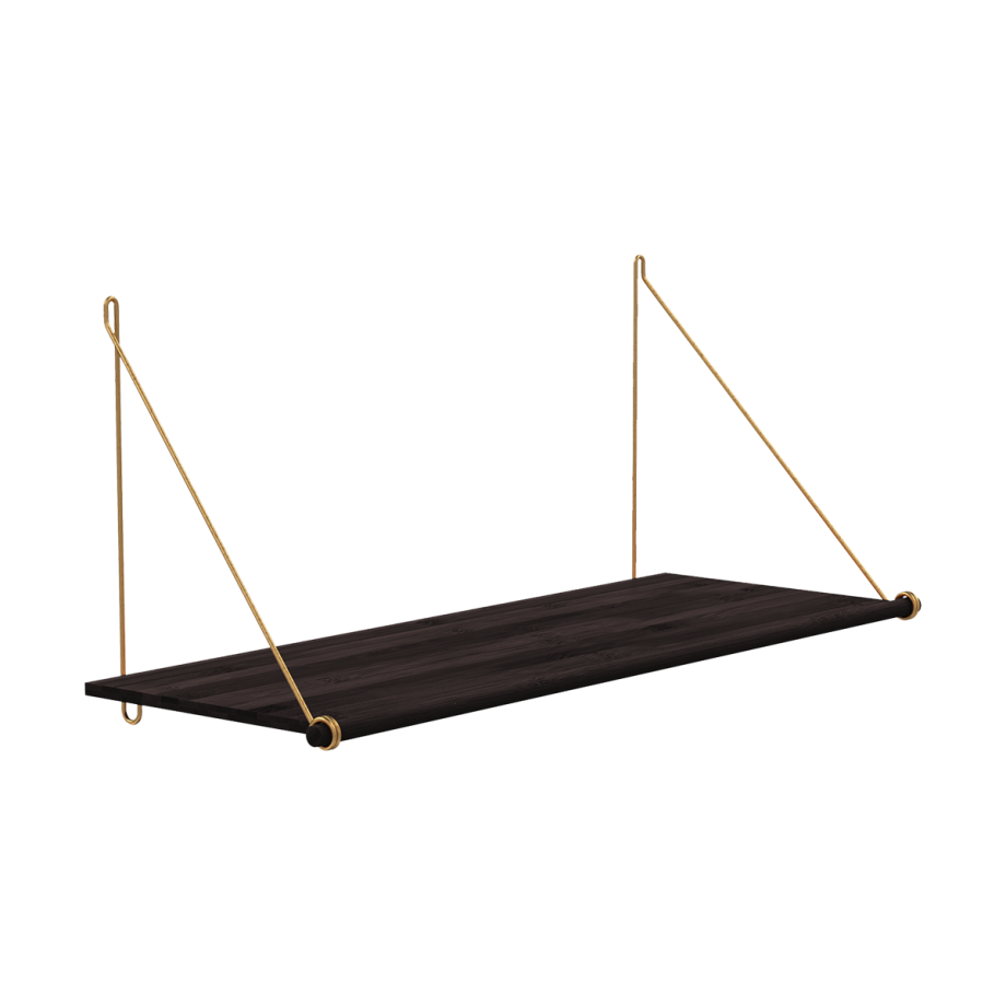 Loop Shelf Dark - Bamboe boekenplank - Brass - B72 x H31 x D26 cm afbeelding 1