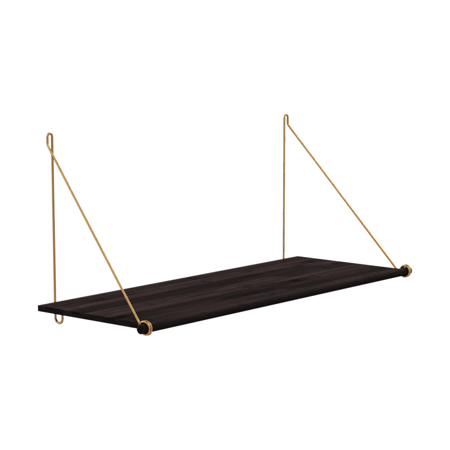 Loop Shelf Dark - Bamboe boekenplank - Brass - B72 x H31 x D26 cm Loop Shelf Dark - Bamboe boekenplank - Brass - B72 x H31 x D26 cm afbeelding 1