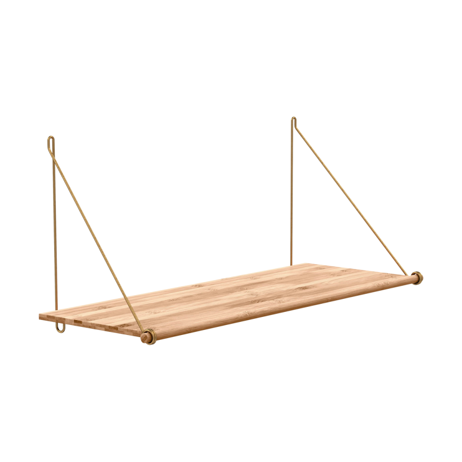 Loop Shelf - Bamboe boekenplank - Brass - B72 x H31 x D26 cm afbeelding 1