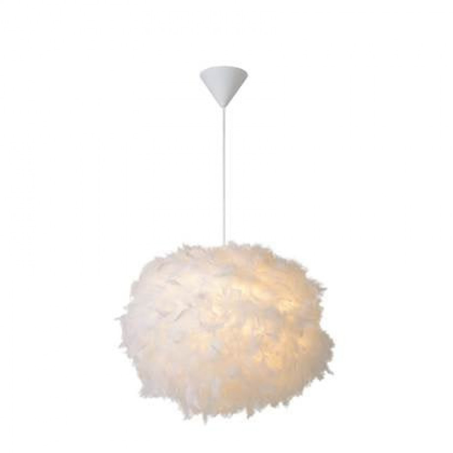 Lucide GOOSY SOFT Hanglamp 1xE27 - Wit afbeelding 1