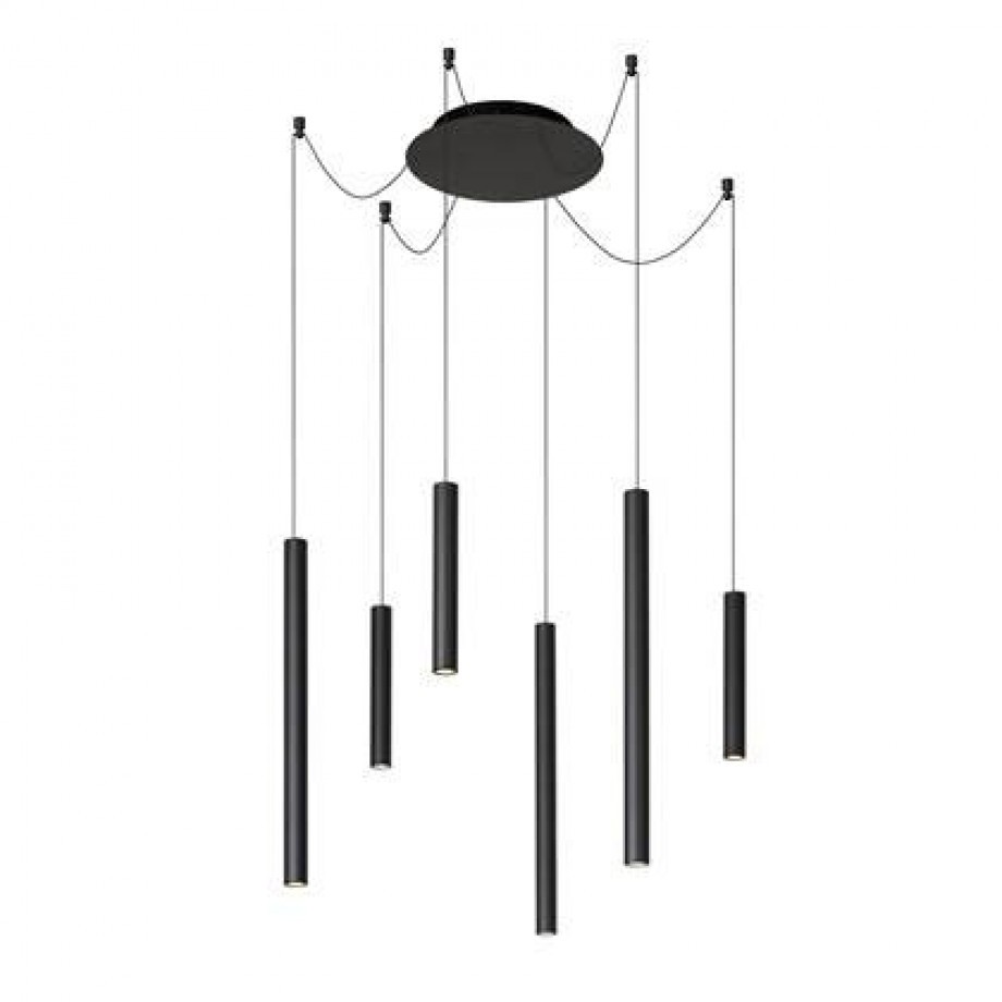 Lucide LORENZ Hanglamp 6xGeïntegreerde LED - Zwart afbeelding 1
