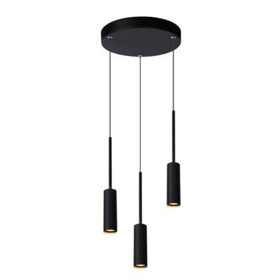 Lucide TUBULE Hanglamp 3xGeïntegreerde LED - Zwart afbeelding 1