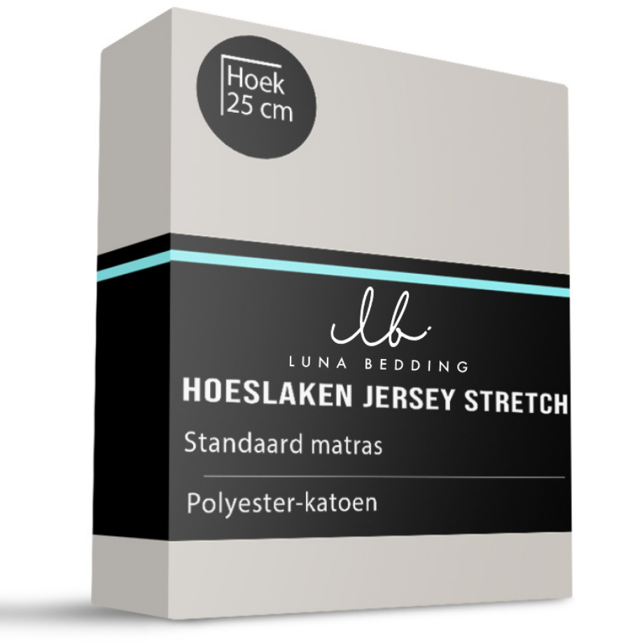 Hoeslaken Jersey Stretch 190x200 Cm Crème Luna Bedding - Dekbed-Discounter.nl afbeelding 