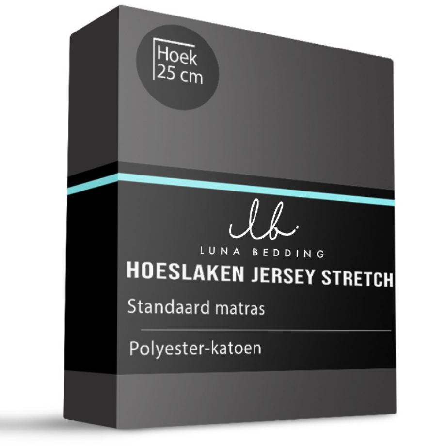 Hoeslaken - Jersey Stretch - 140x200cm - Zwart - Luna Bedding - Dekbed-Discounter.nl Hoeslaken - Jersey Stretch - 140x200cm - Zwart - Luna Bedding - Dekbed-Discounter.nl afbeelding