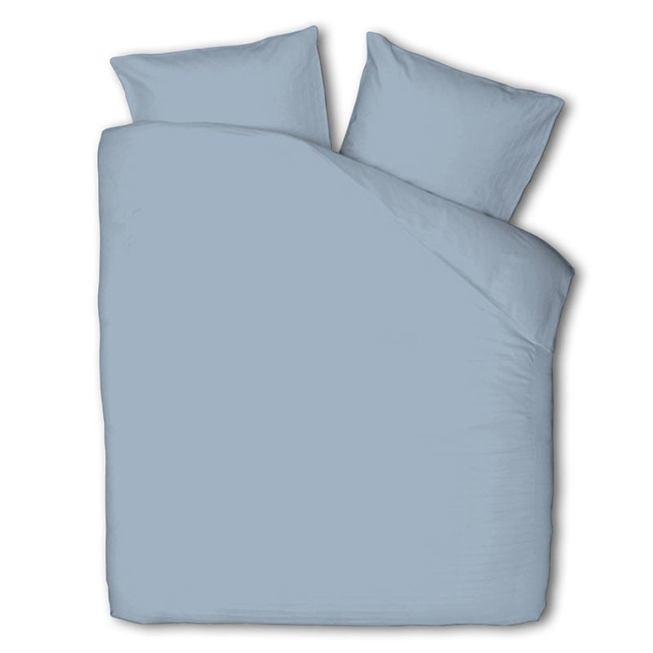 Dekbedovertrek Luna Uni - Lits-Jumeaux (240x220 cm) - Blauw Microvezel - Dessin: Effen - Luna Bedding - Dekbed-Discounter.nl afbeelding 1