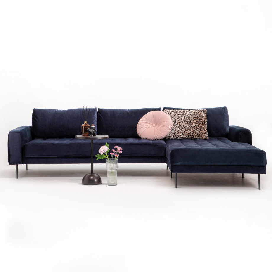 Sohome Loungebank 'Kimberley' Velvet-Donkerblauw-Rechts afbeelding 1