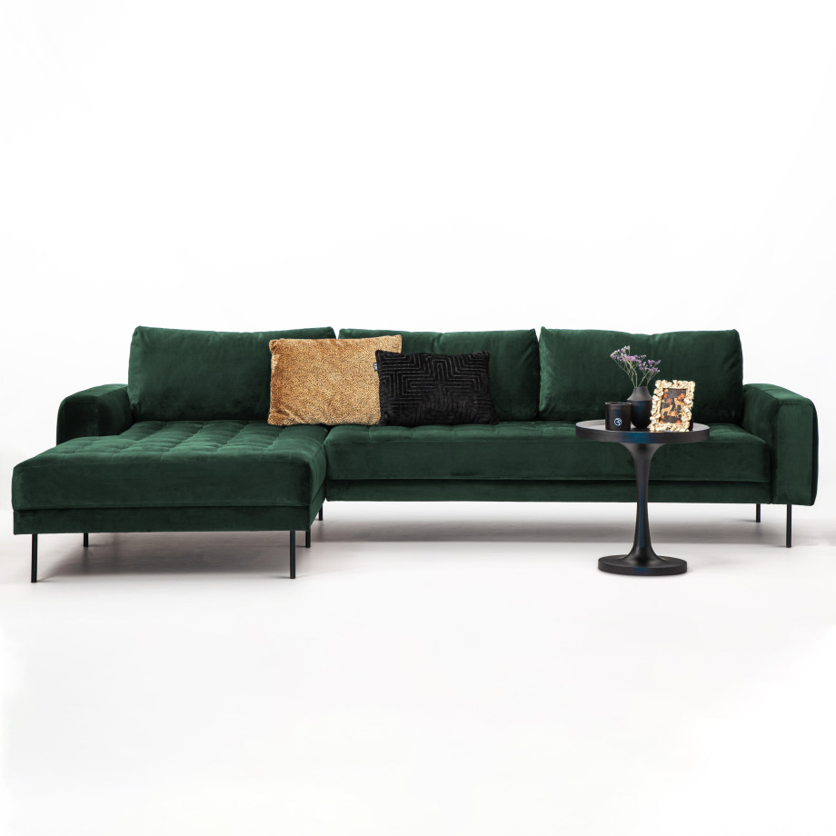 Sohome Loungebank 'Kimberley' Velvet-Groen-Links afbeelding 1