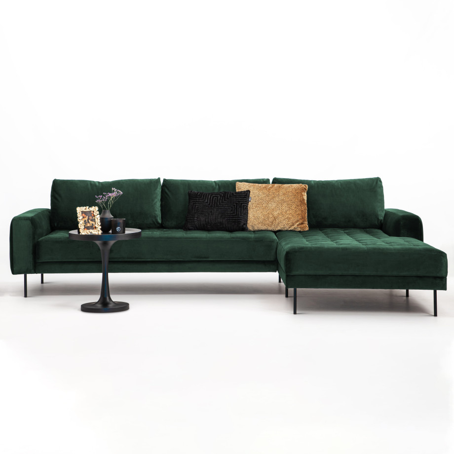 Sohome Loungebank 'Kimberley' Velvet-Groen-Rechts afbeelding 1