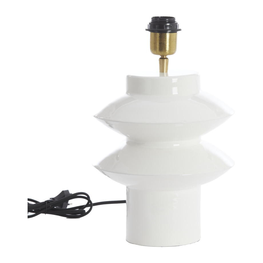 Light & Living Tafellamp 'Petch' 26cm, kleur Wit (excl. kap) afbeelding 1