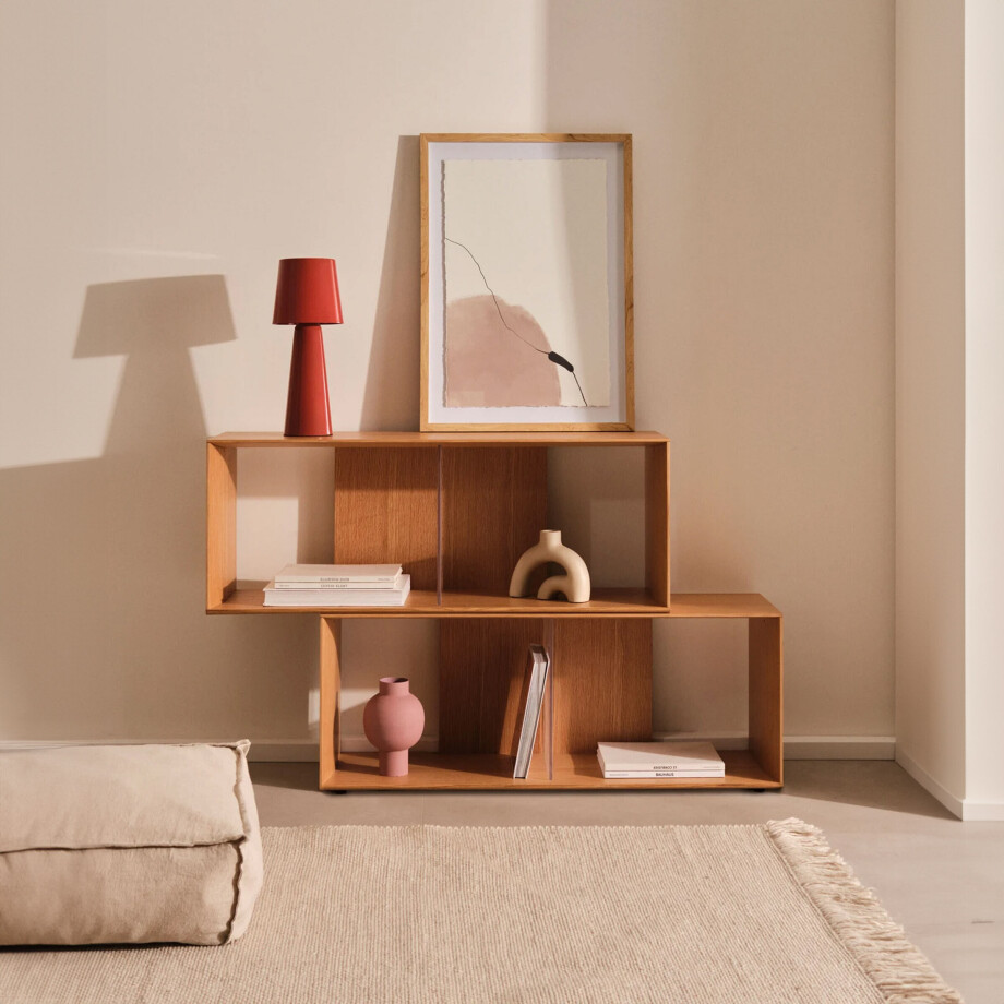 Kave Home Modulair Wandrek 'Litto' Eiken, 76 x 101 cm afbeelding 1