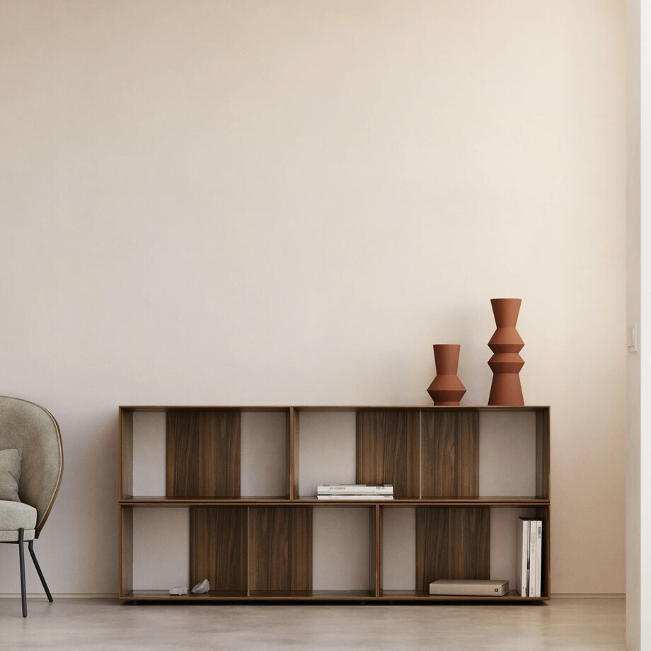 Kave Home Modulair Wandrek 'Litto' Walnoot, 76 x 168cm Kave Home Modulair Wandrek 'Litto' Walnoot, 76 x 168cm afbeelding 1