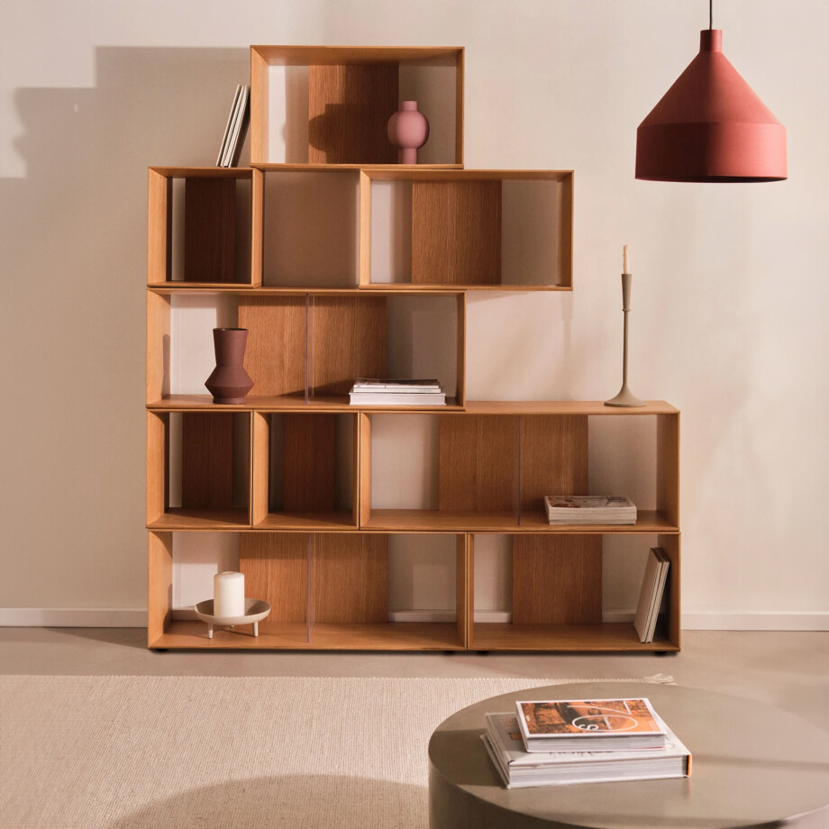 Kave Home Modulair Wandrek 'Litto' Eiken, 152 x 101cm afbeelding 1