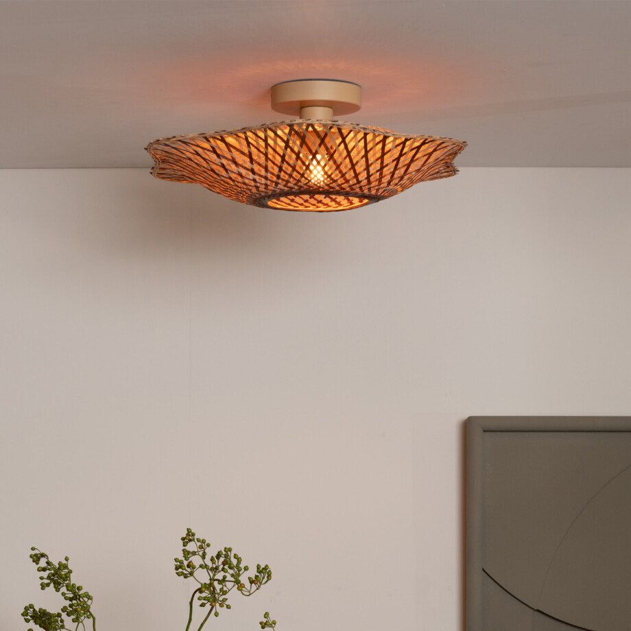 GOOD&MOJO Plafondlamp 'Madura' Bamboe, 44cm, kleur Naturel/Bruin afbeelding 1
