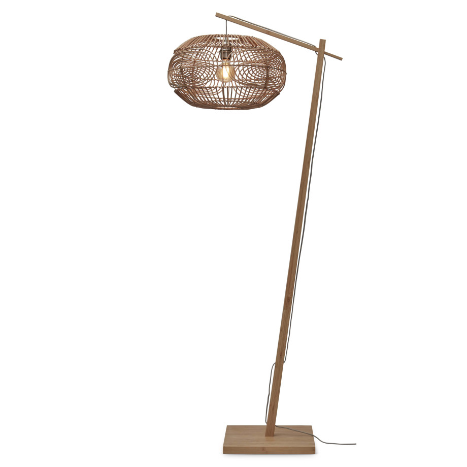 GOOD&MOJO Vloerlamp 'Madeira' Bamboe en rotan, 176cm, kleur Naturel afbeelding 1