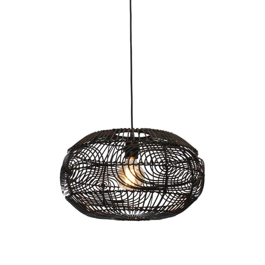 GOOD&MOJO Hanglamp 'Madeira' Rotan, 48cm, kleur Zwart afbeelding 1